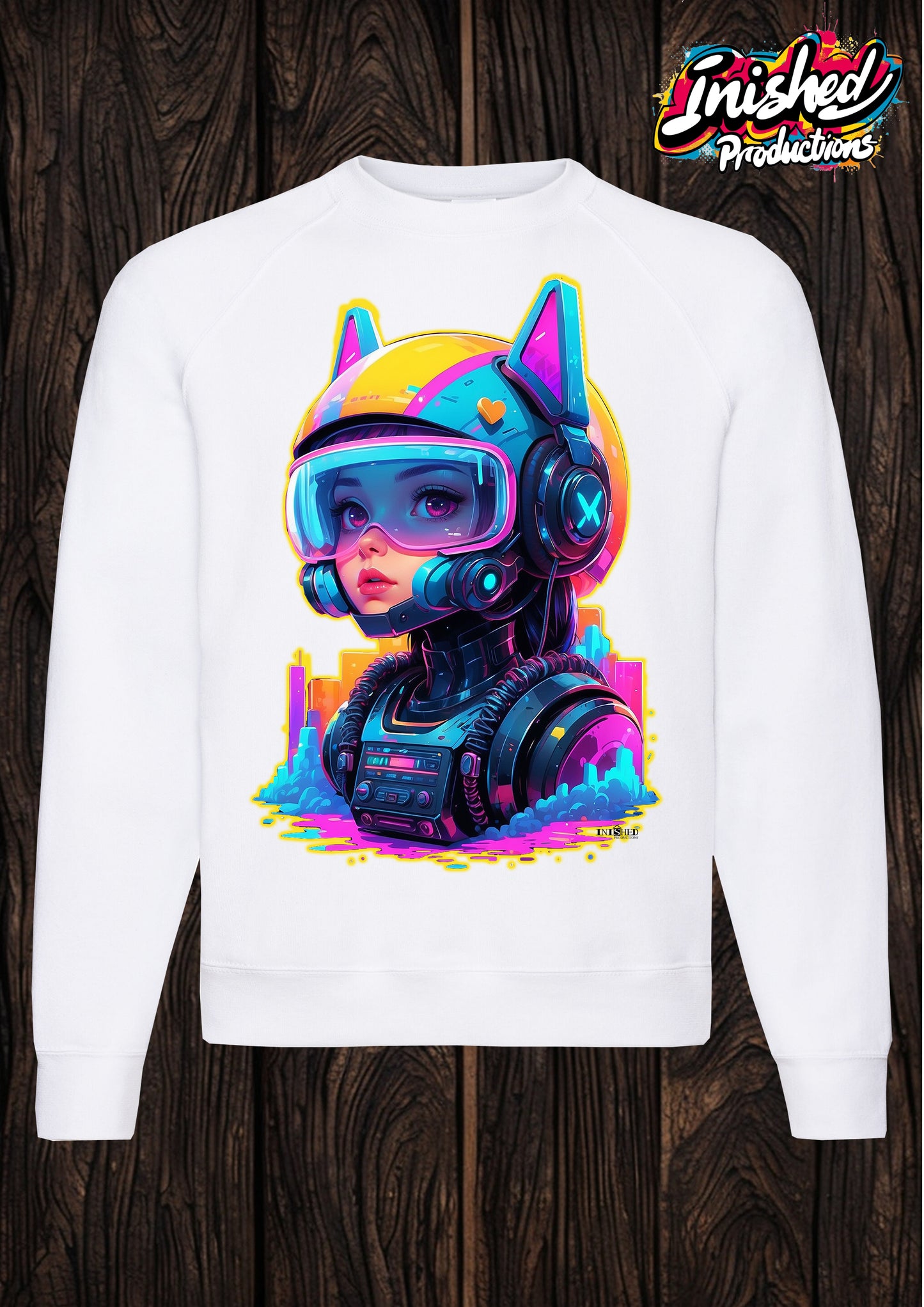 Just Matilda Cat helmet unisex white kids sweatshirt 35