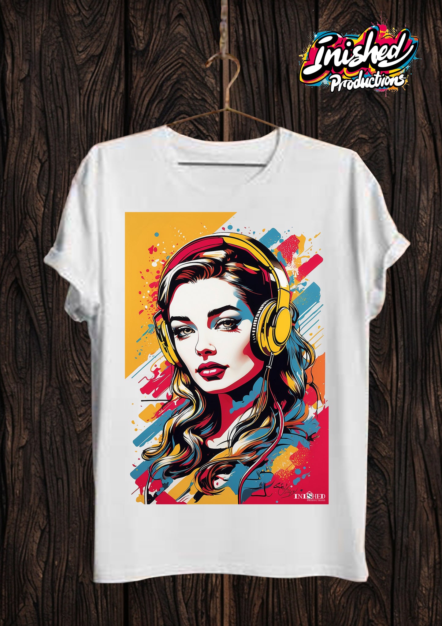 Lichtenstein girl headphones Unisex short sleeve t-shirt 125
