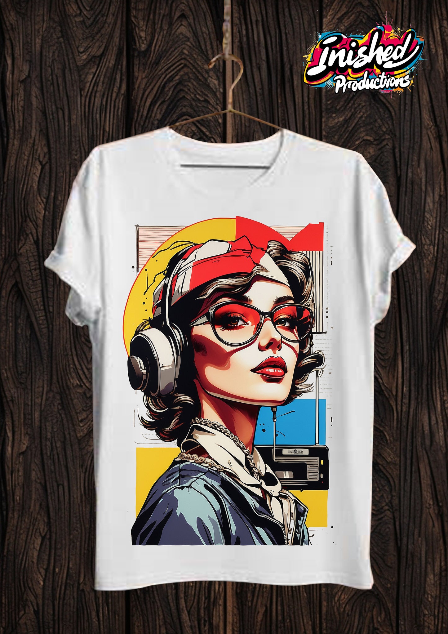 Lichtenstein girl headphones Unisex short sleeve t-shirt 124