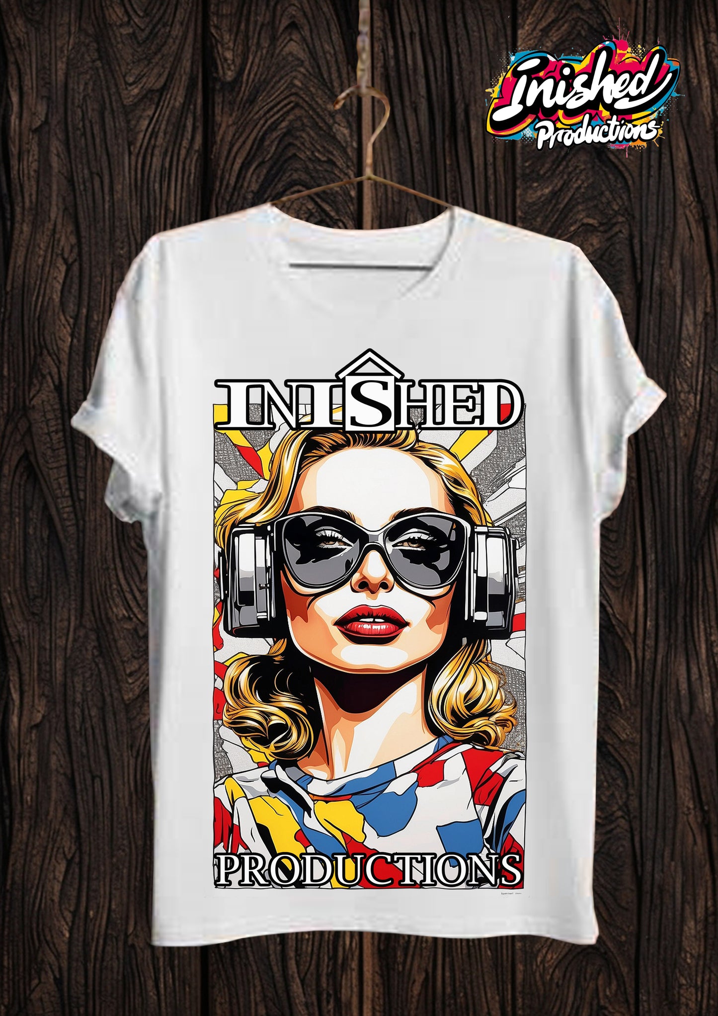 Lichtenstein girl headphones Unisex white short sleeve t-shirt 130