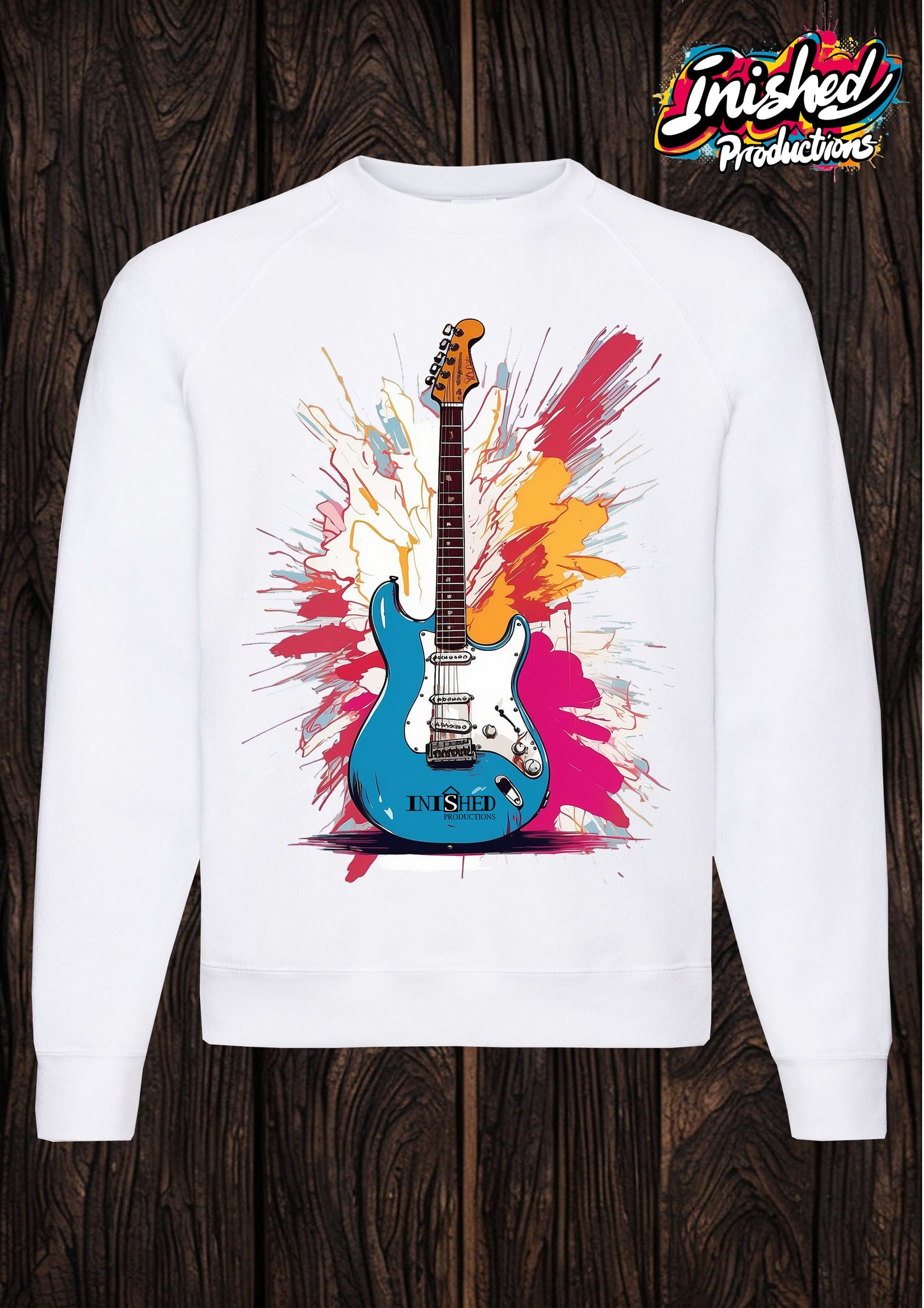 Warhol guitar white unisex Classic Sweatshirt 145