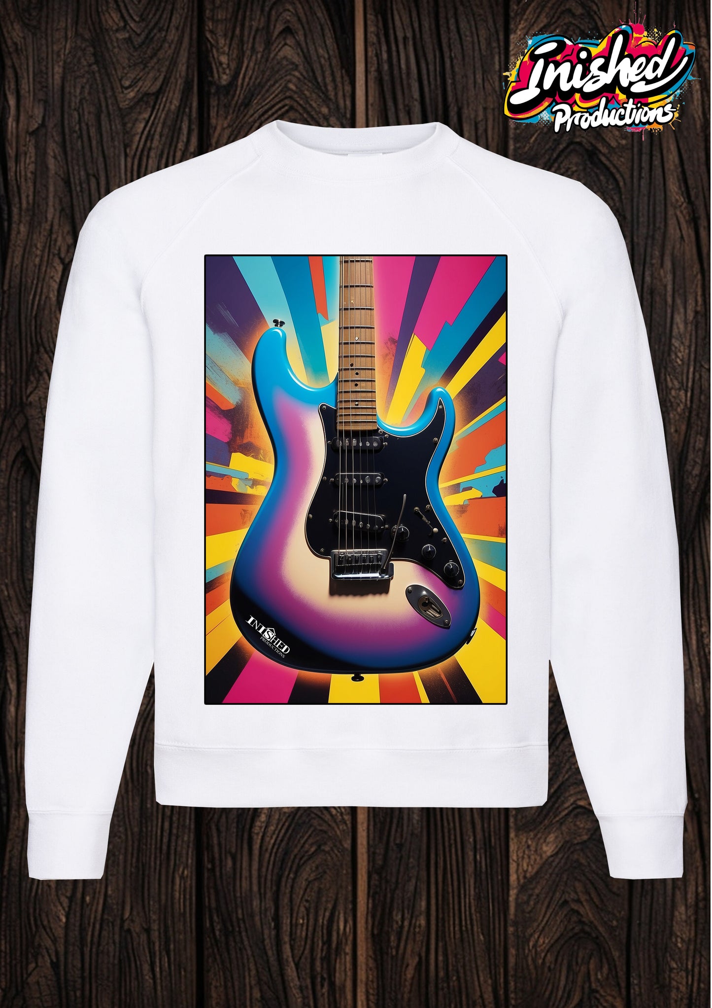 Warhol guitar white unisex Classic Sweatshirt 146