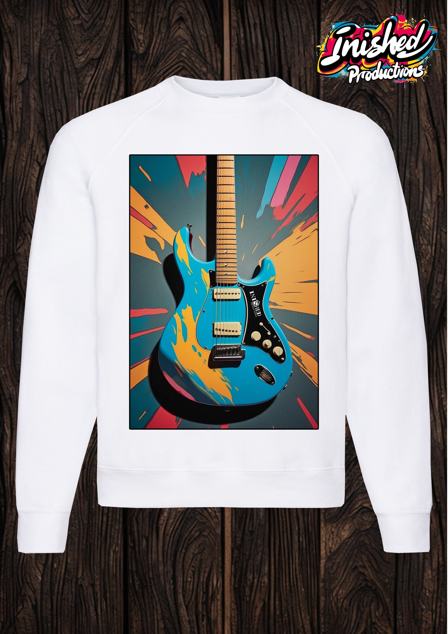 Warhol guitar white unisex Classic Sweatshirt 147