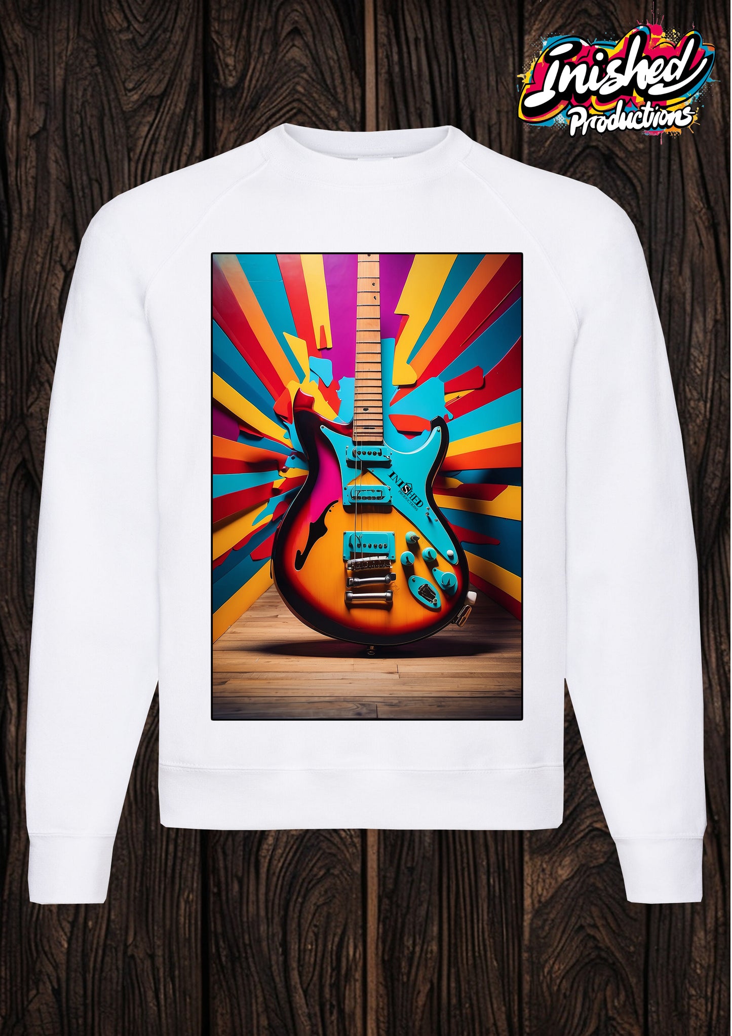 Warhol guitar white unisex Classic Sweatshirt 148