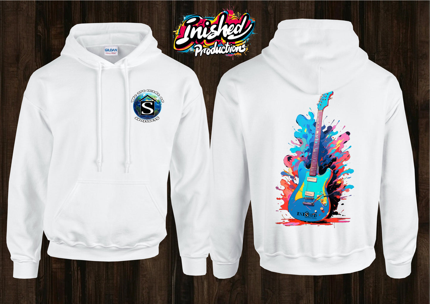 Warhol guitar unisex white hooded top 144