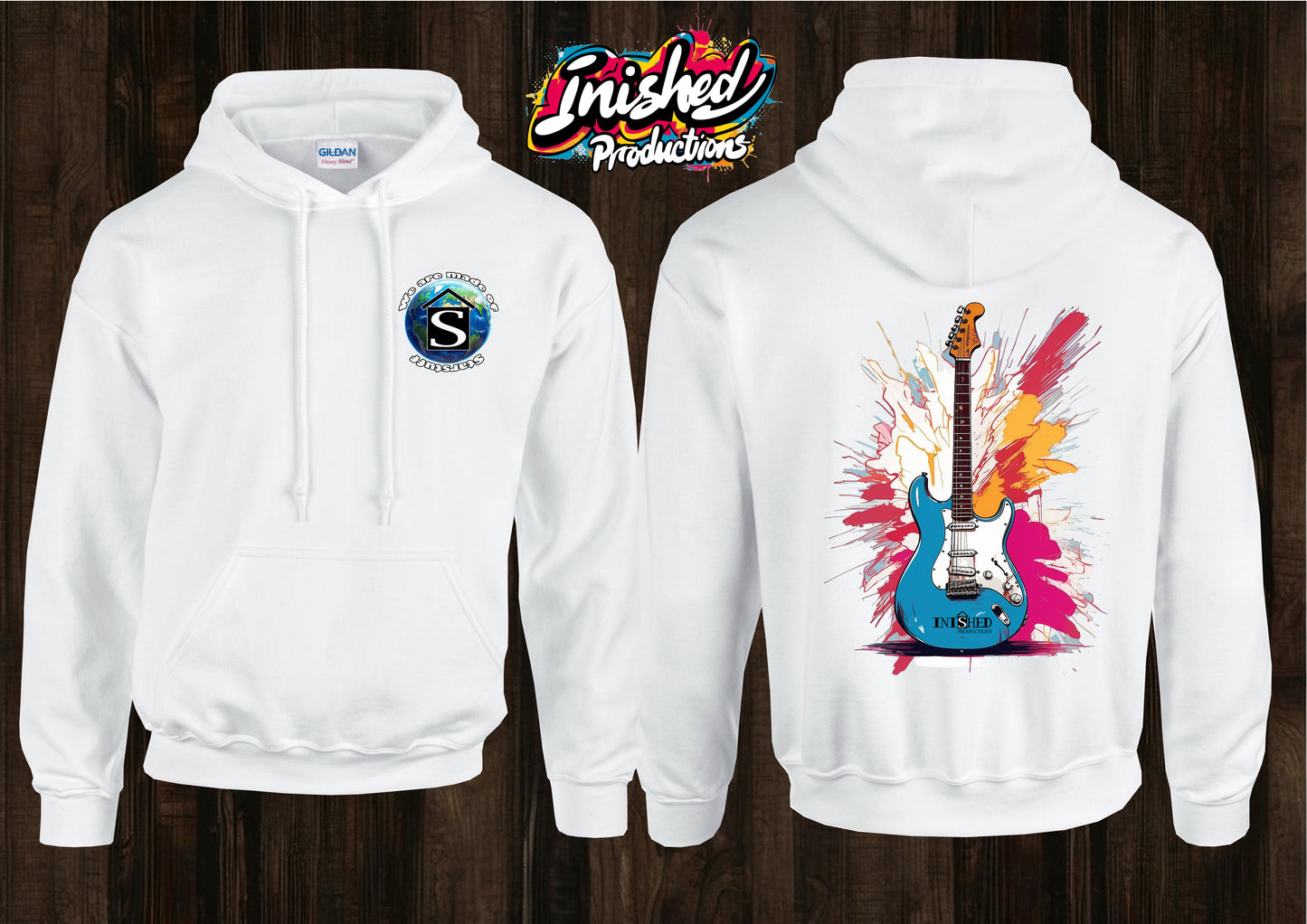 Warhol guitar unisex white hooded top 145