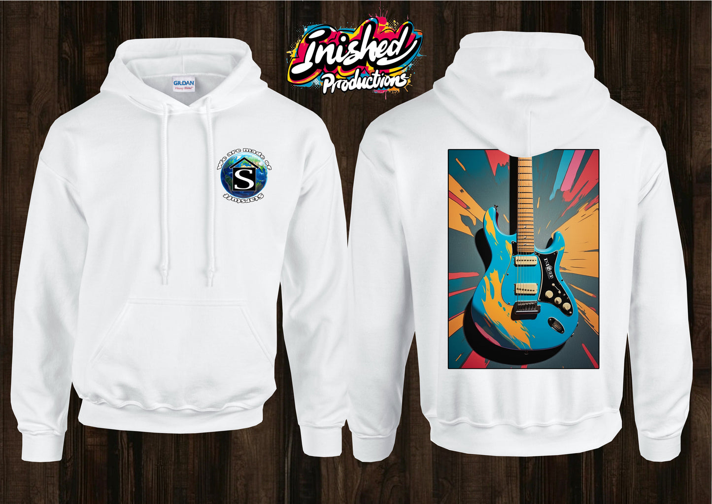 Warhol guitar unisex white hooded top 147