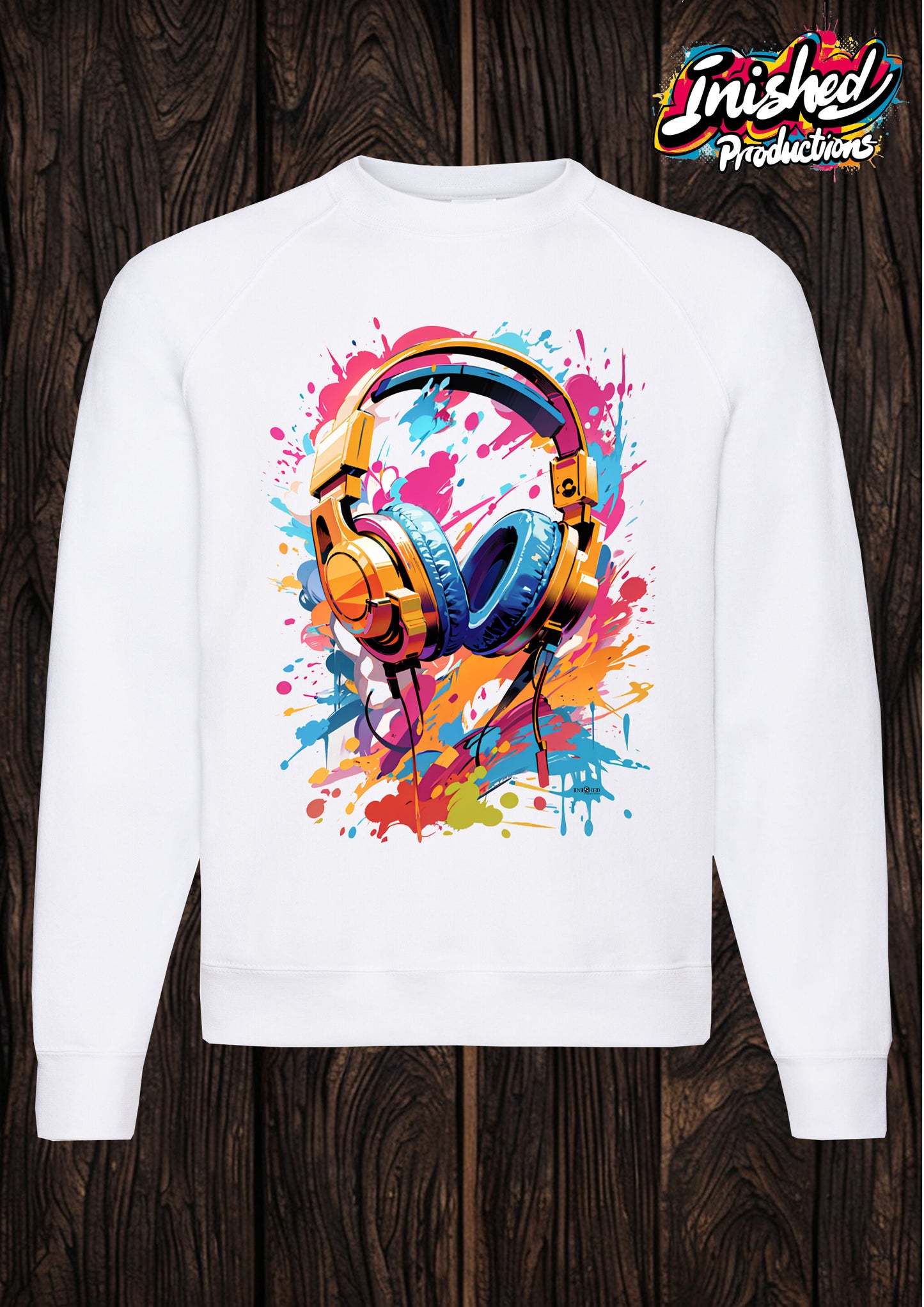 Headphones graffiti white unisex Classic Sweatshirt 50