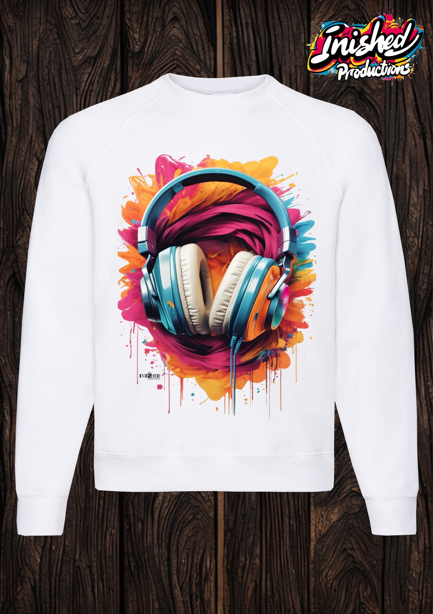 Headphones graffiti white unisex Classic Sweatshirt 51