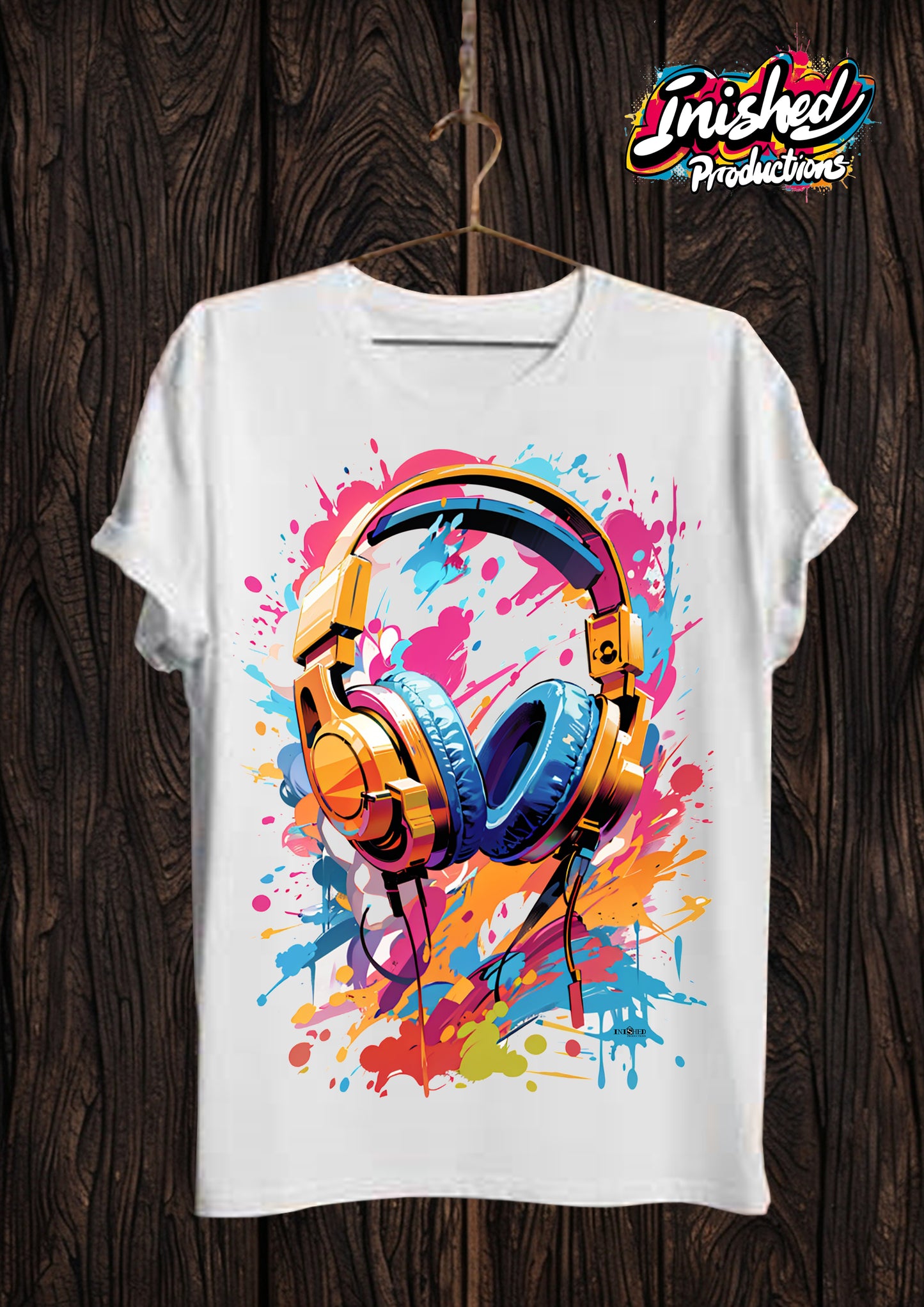 Headphone Graffiti white Unisex short sleeve t-shirt 50