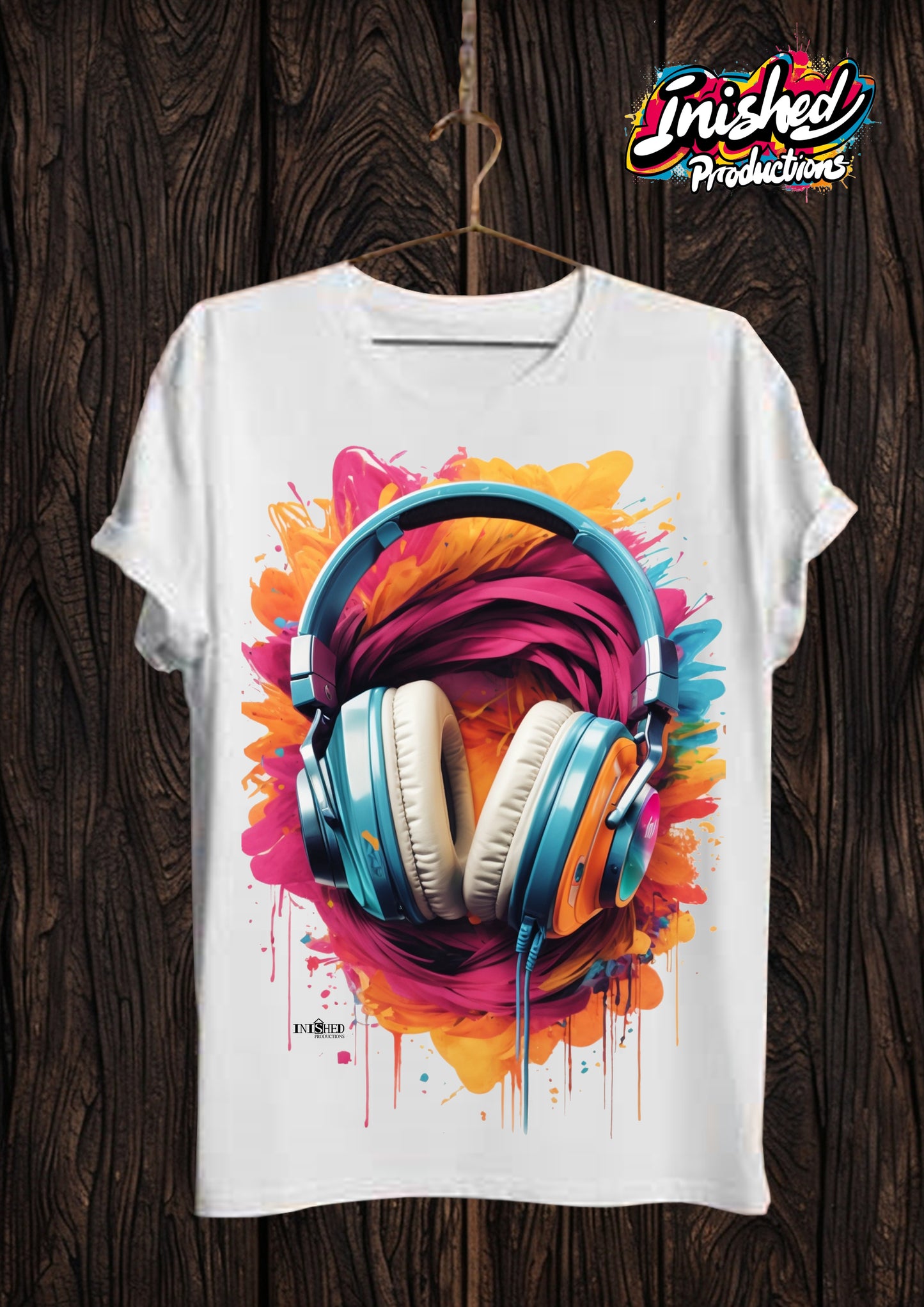 Headphone Graffiti white Unisex short sleeve t-shirt 51