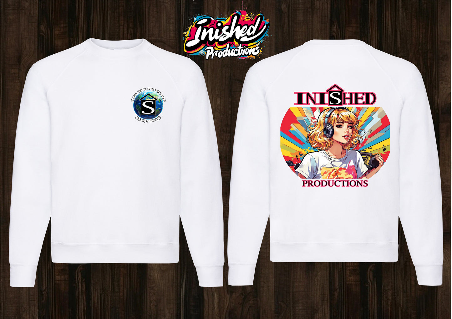 Club night white unisex Classic Sweatshirt 57
