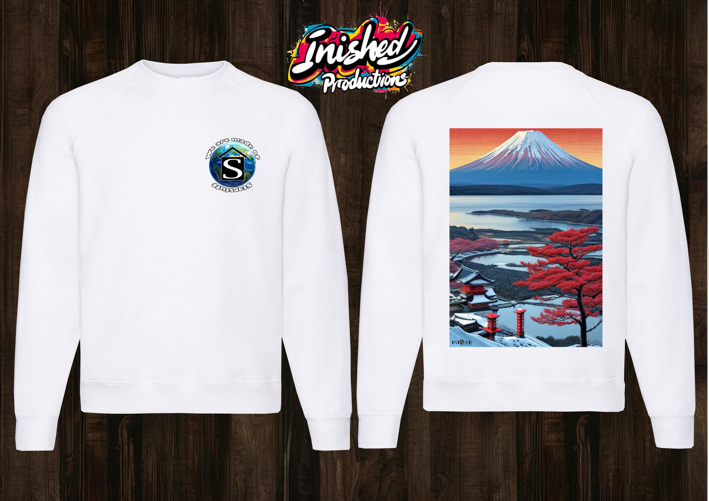 Japan sunset mountain white unisex Classic Sweatshirt 99
