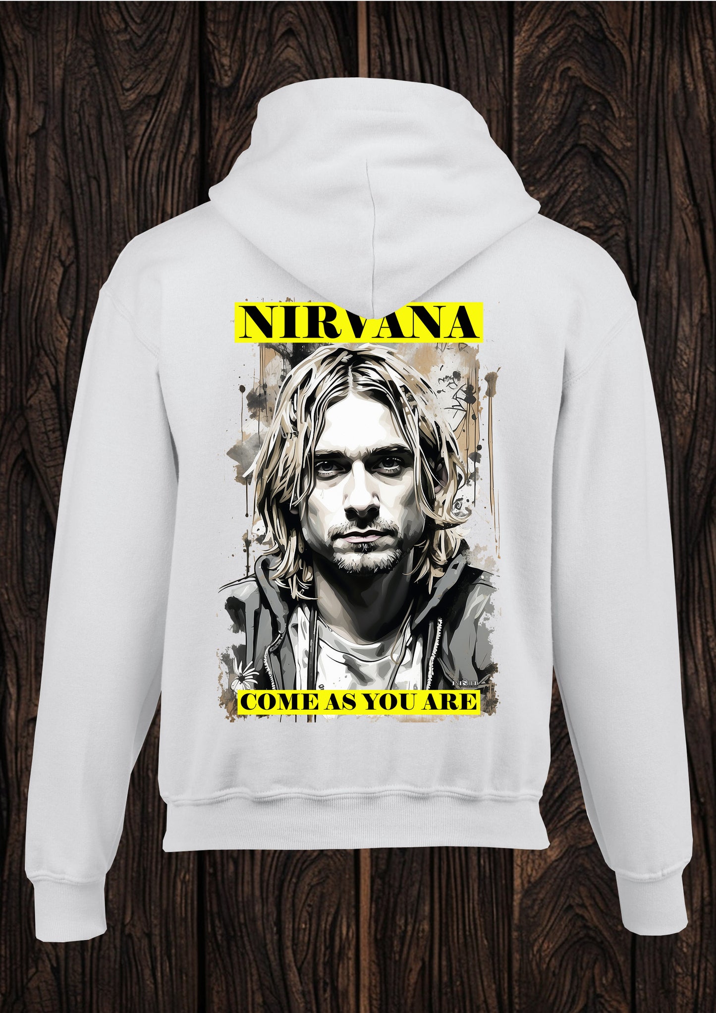Kurt Cobain come as you are unisex white hooded top 84