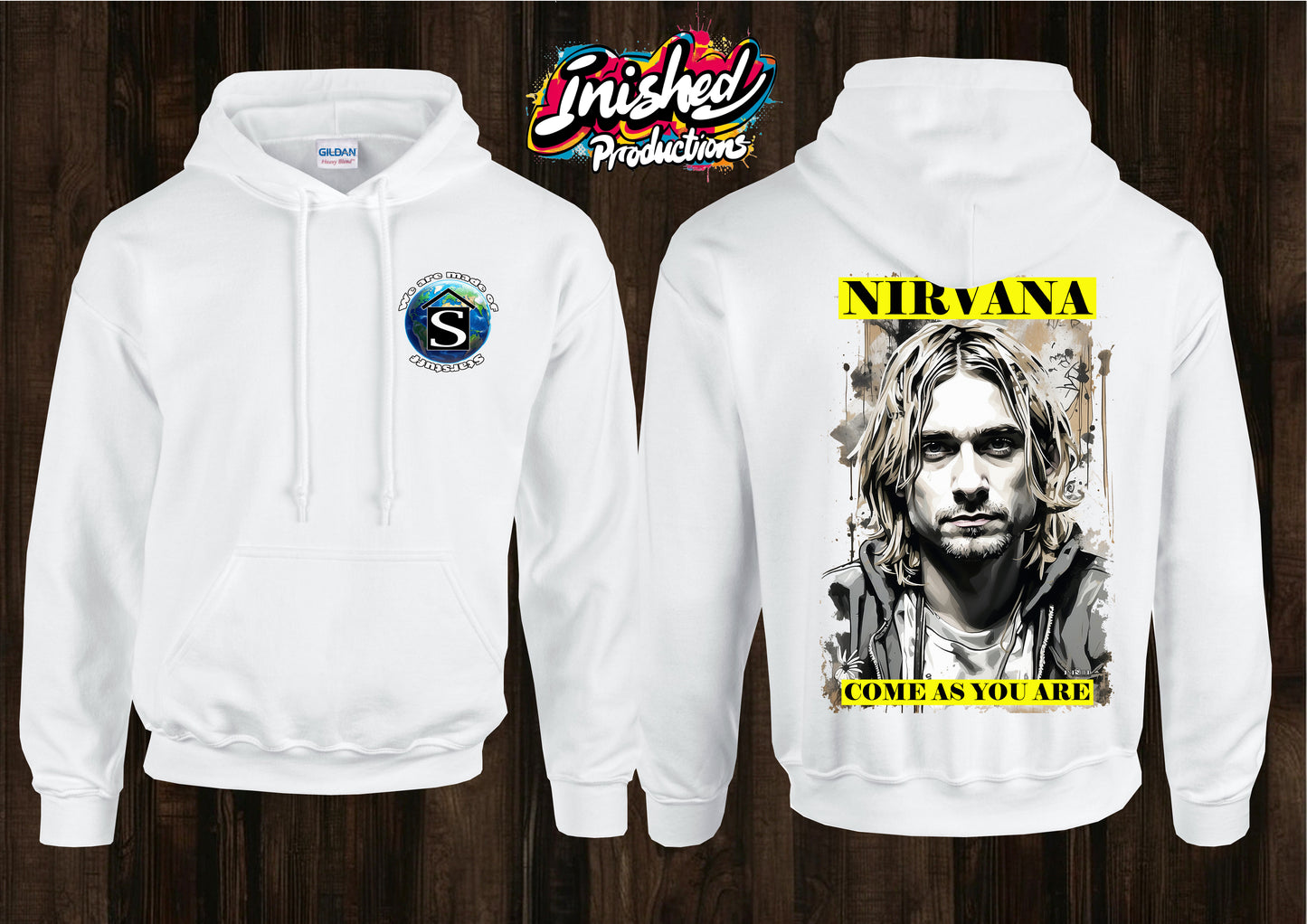 Kurt Cobain come as you are unisex white hooded top 84
