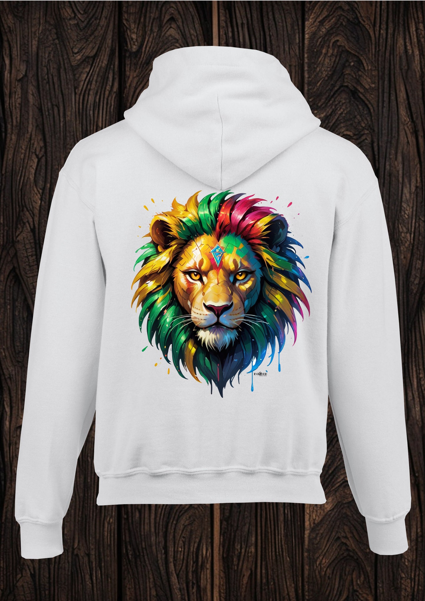Lion unisex white hooded top 88
