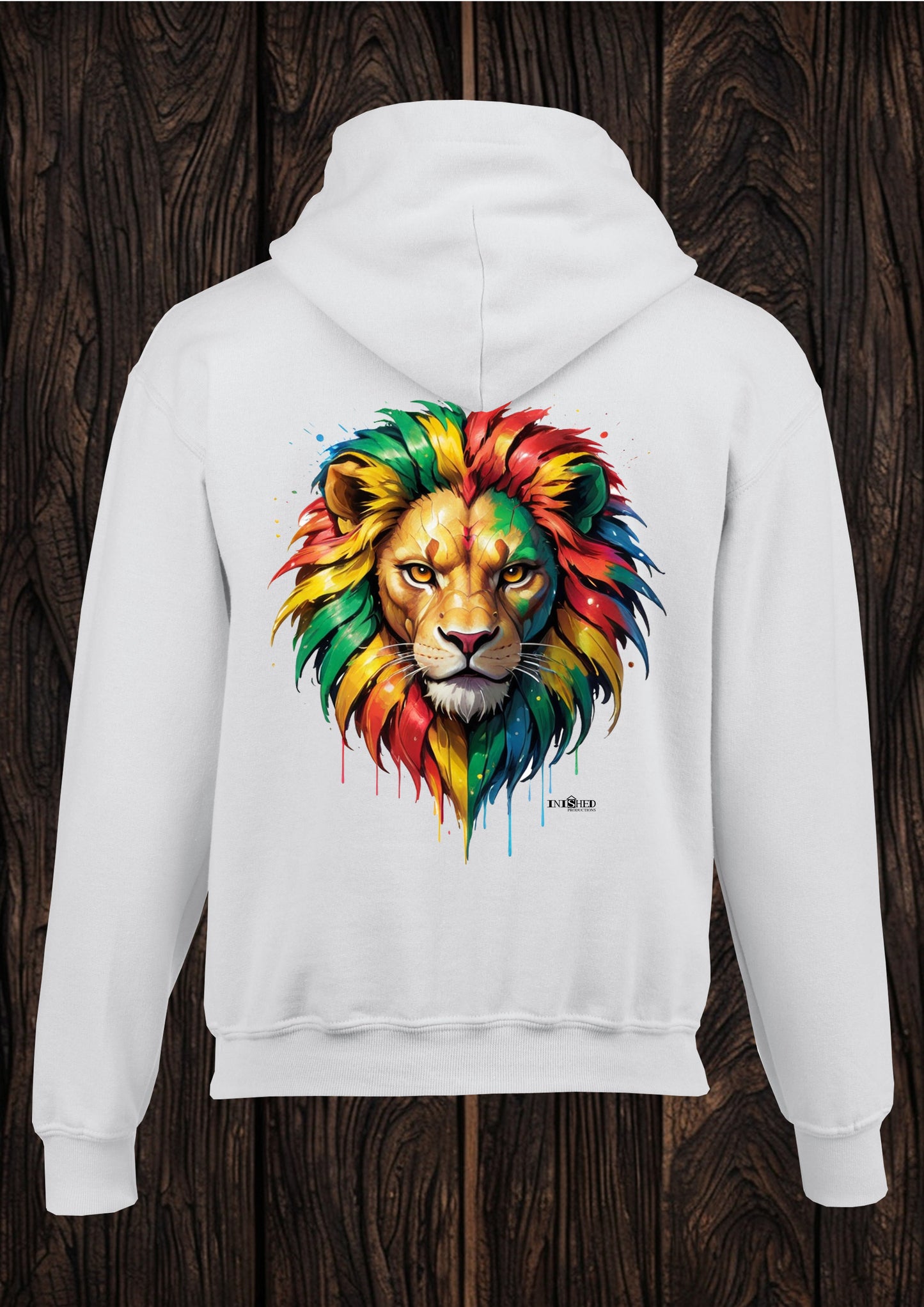 Lion unisex white hooded top 86