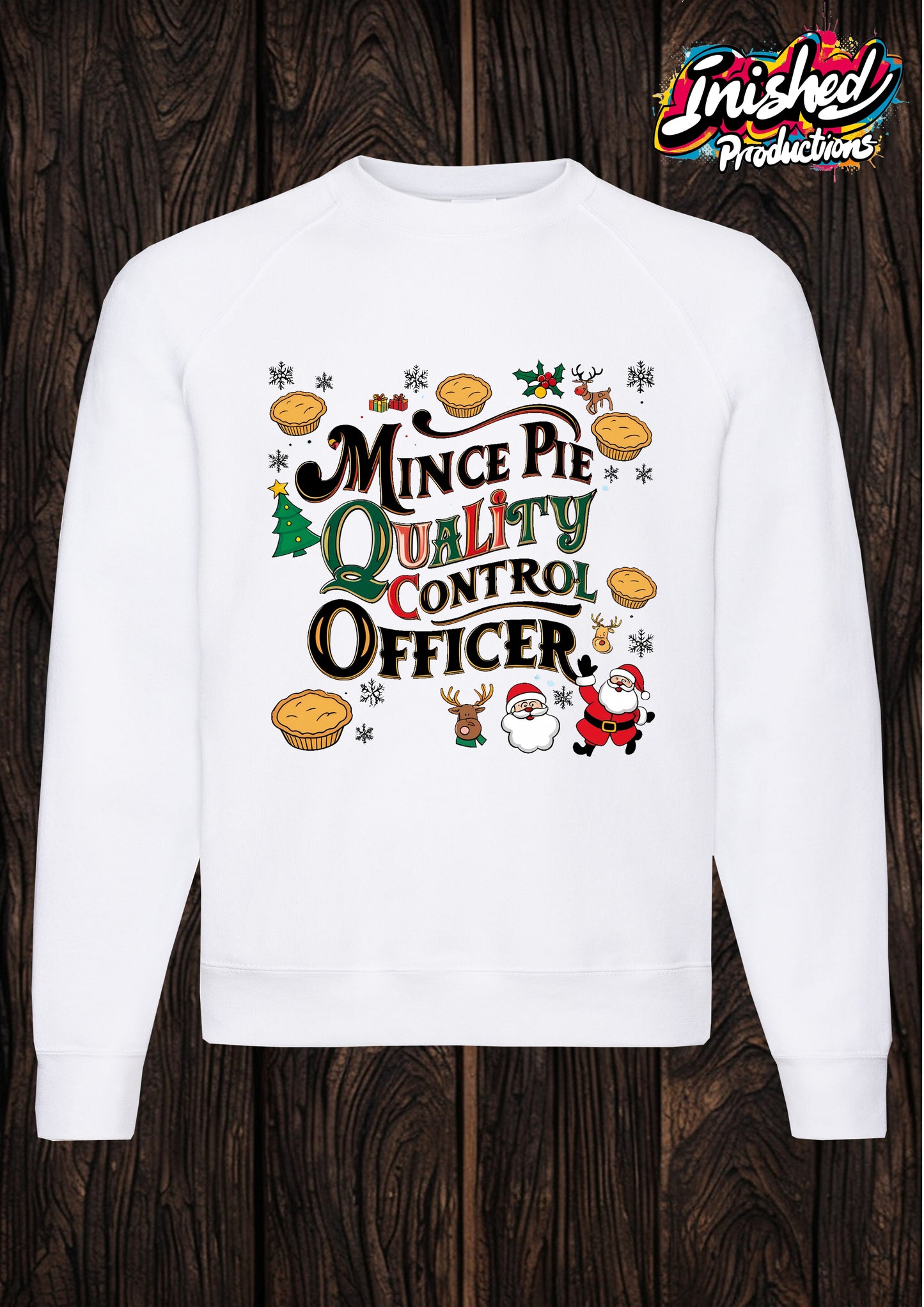 Christmas Mince pie control officer unisex white Classic Sweatshirt 159