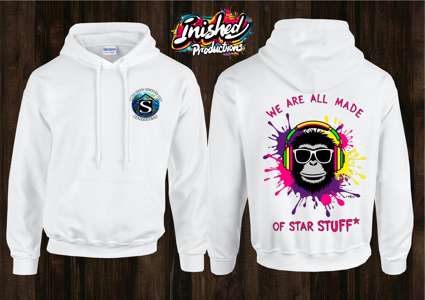 Star stuff unisex white hooded top 112