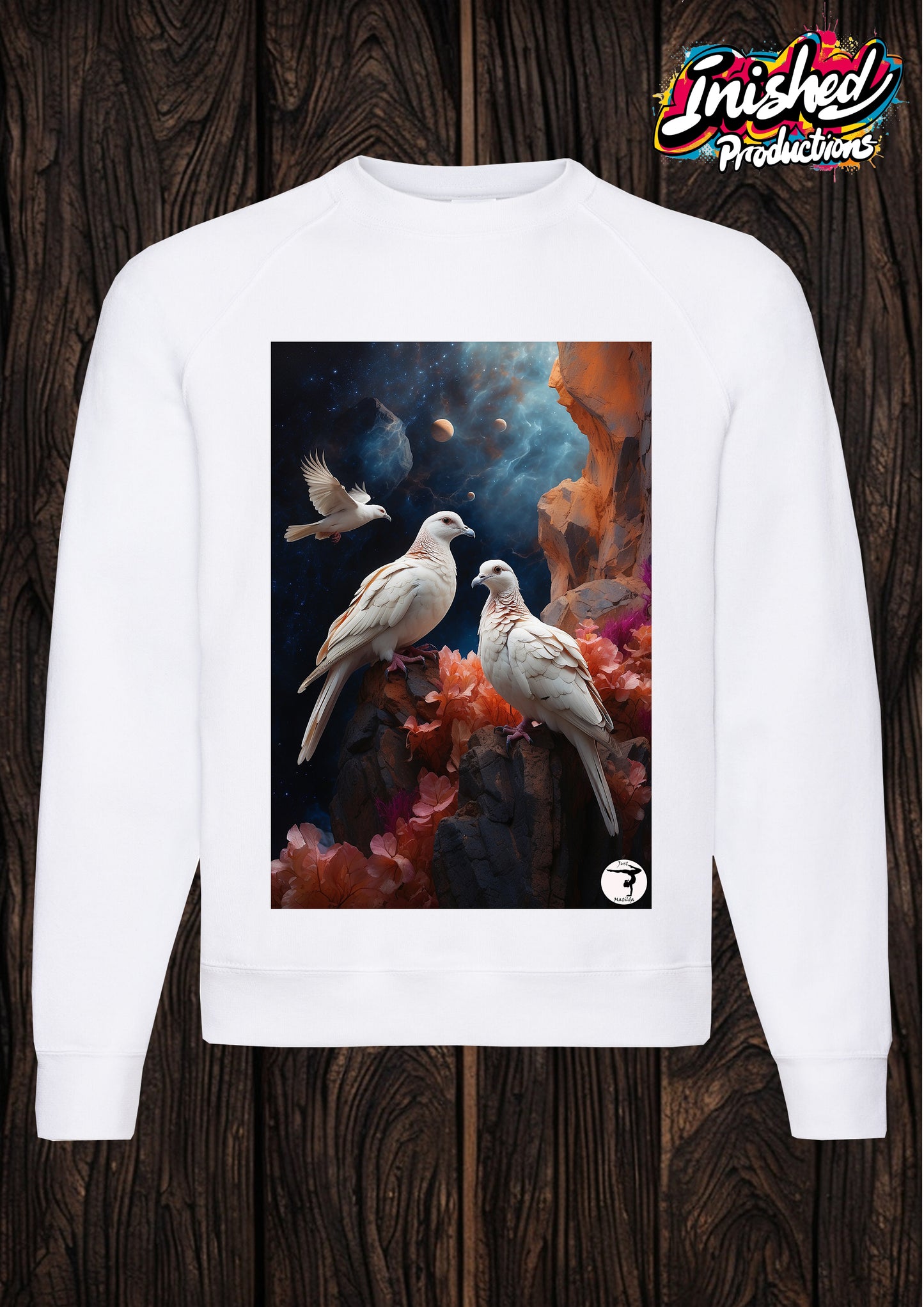 Just Matilda moon pigeon white unisex Classic Sweatshirt 83