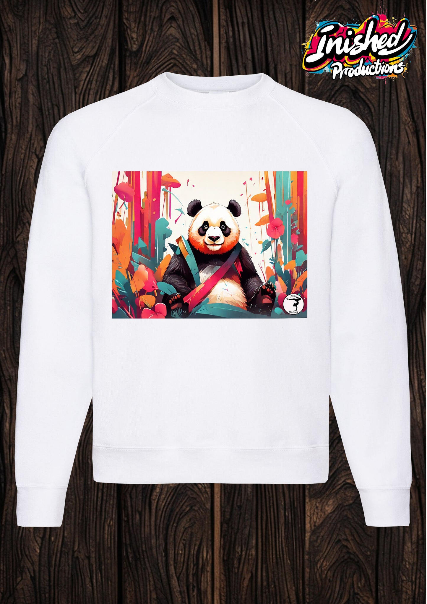 Just Matilda Just Panda unisex white kids sweatshirt 78