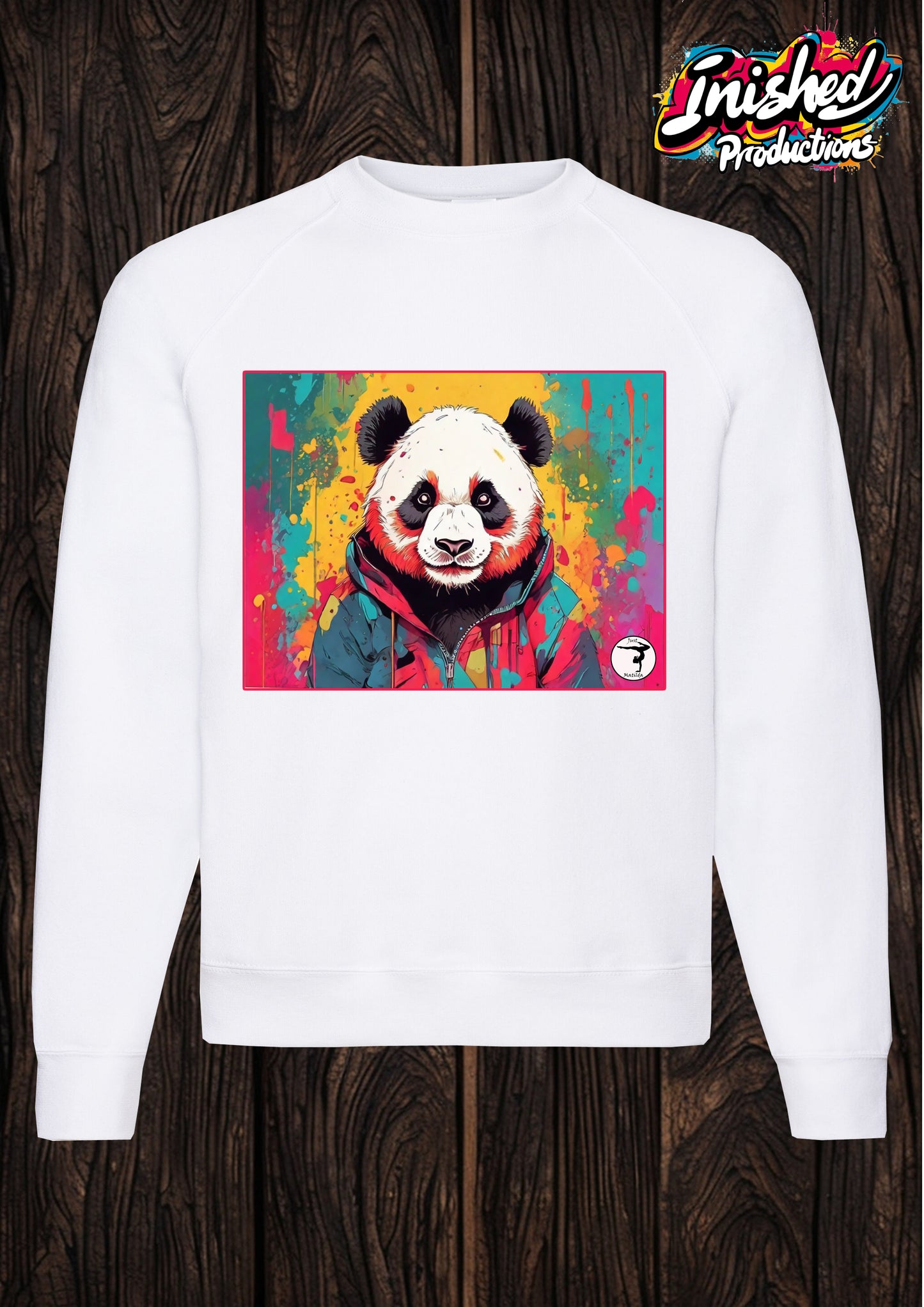 Just Matilda Just Panda unisex white kids sweatshirt 79