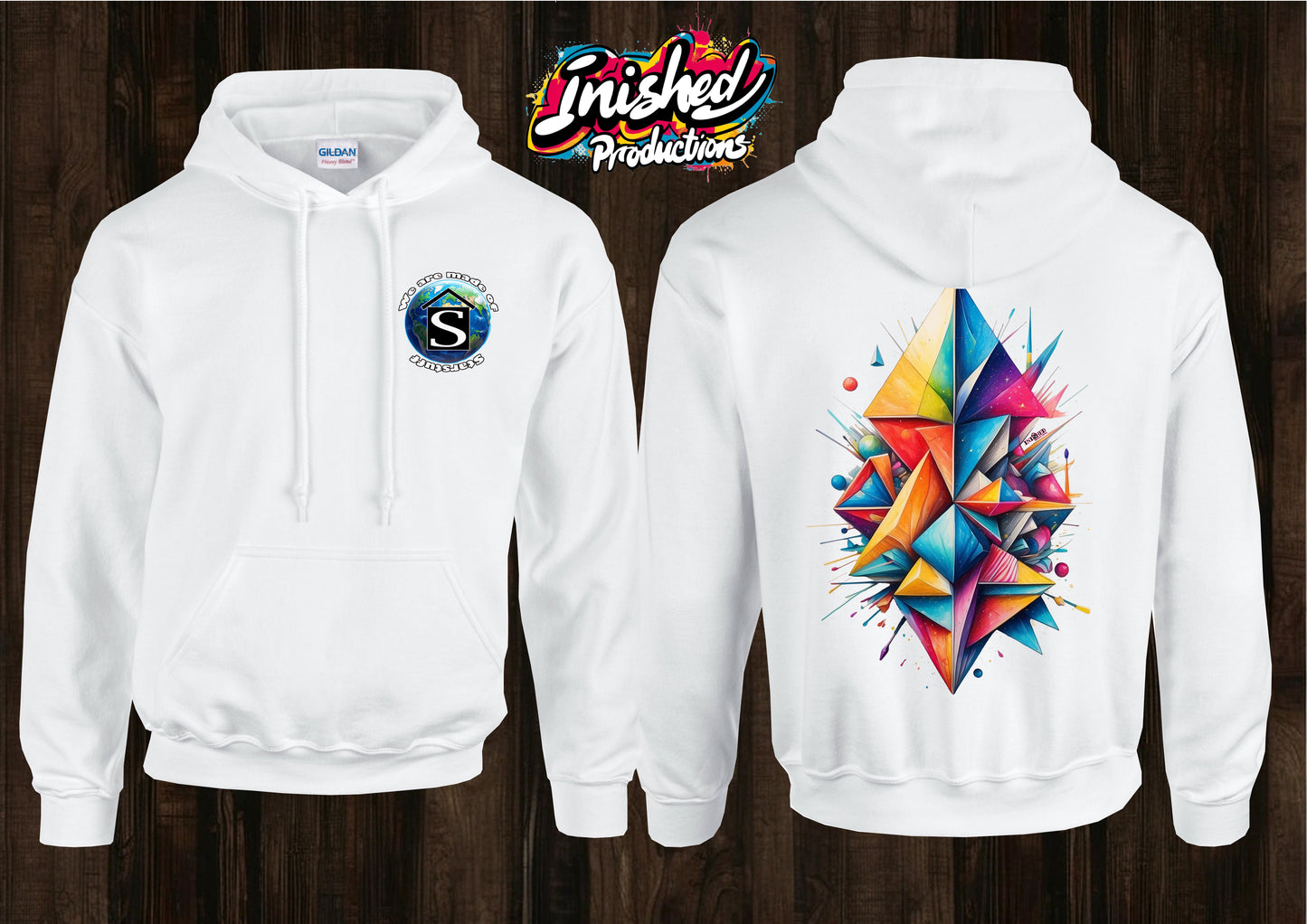 Pattern unisex white hooded top 118