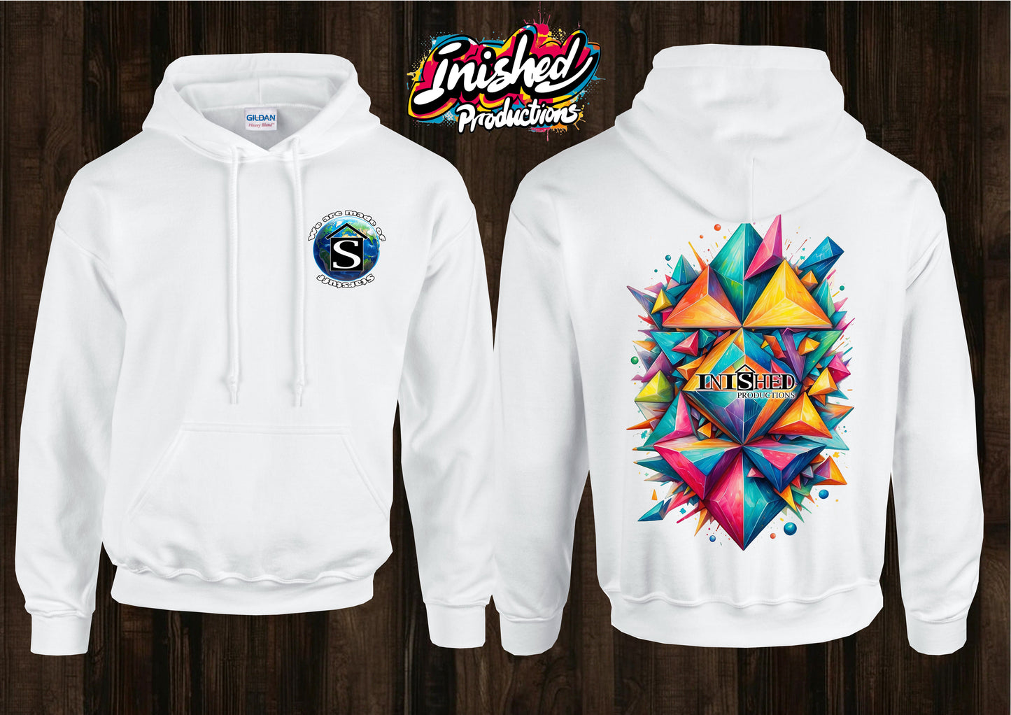 Pattern unisex white hooded top 119