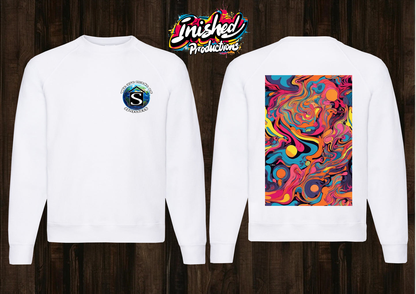 Psychedelic white unisex Classic Sweatshirt 120