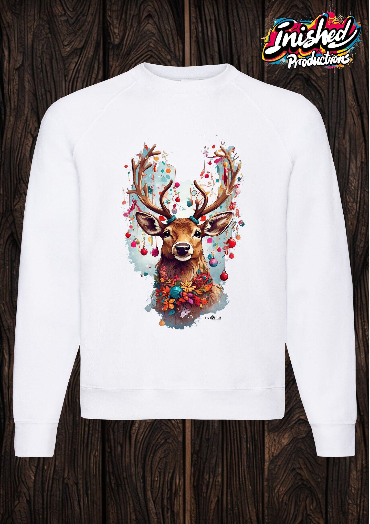 Christmas Reindeer ball unisex white kids sweatshirt 152