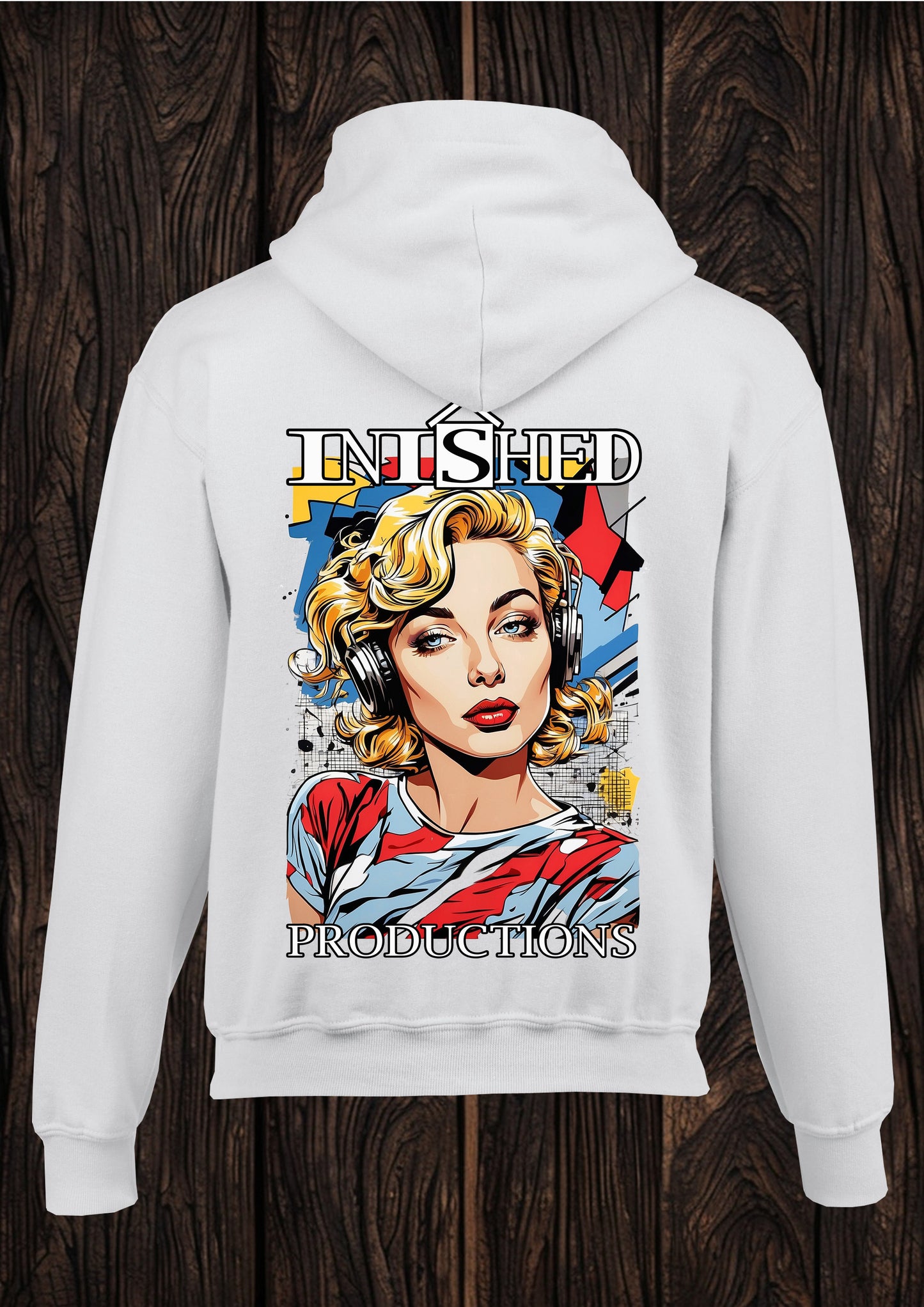 Lichtenstein headphone girl tape unisex white hooded top 129