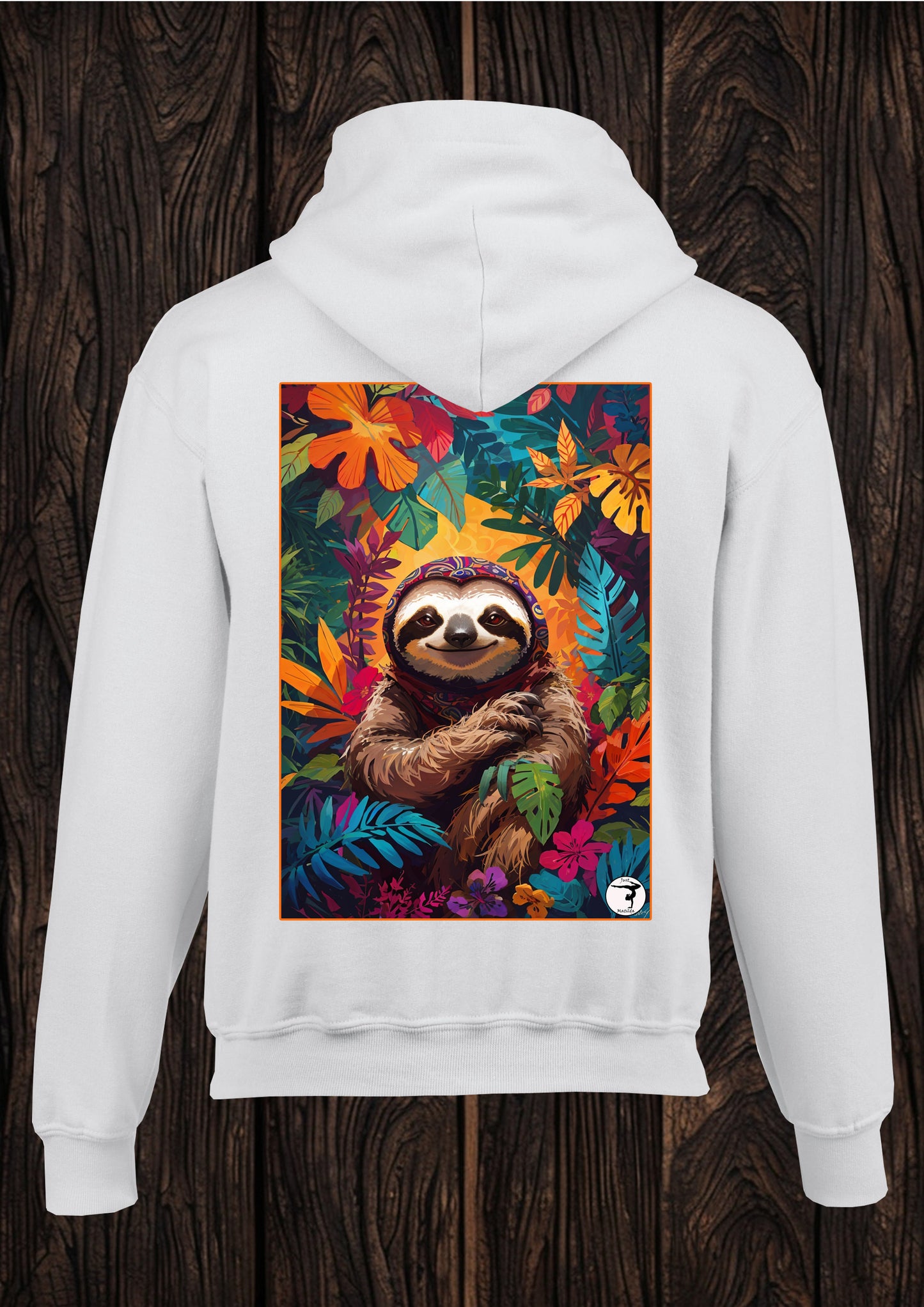 Just Matilda Just Sloth unisex white kids Hooded top 80
