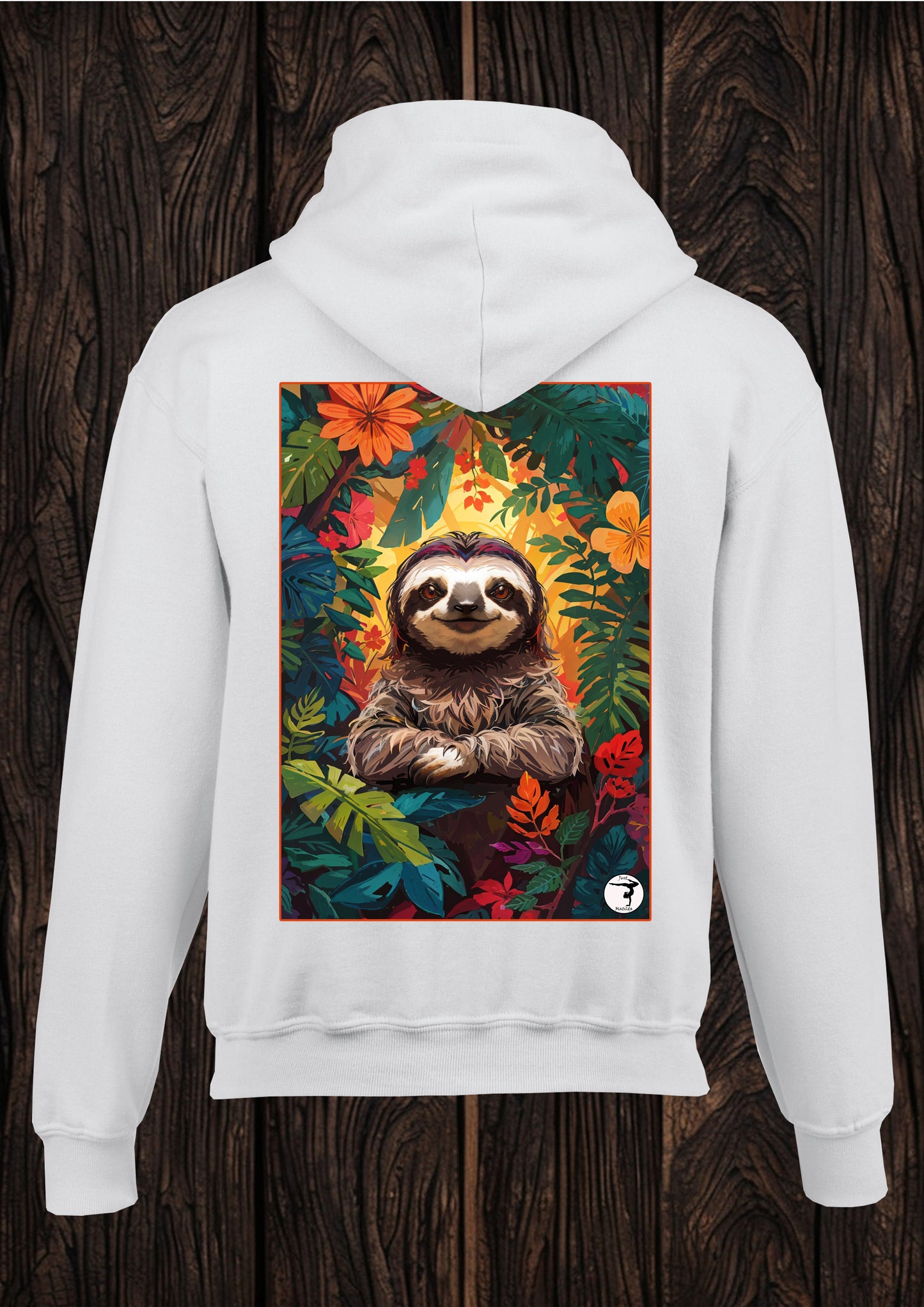Just Matilda Just Sloth unisex white kids Hooded top 81