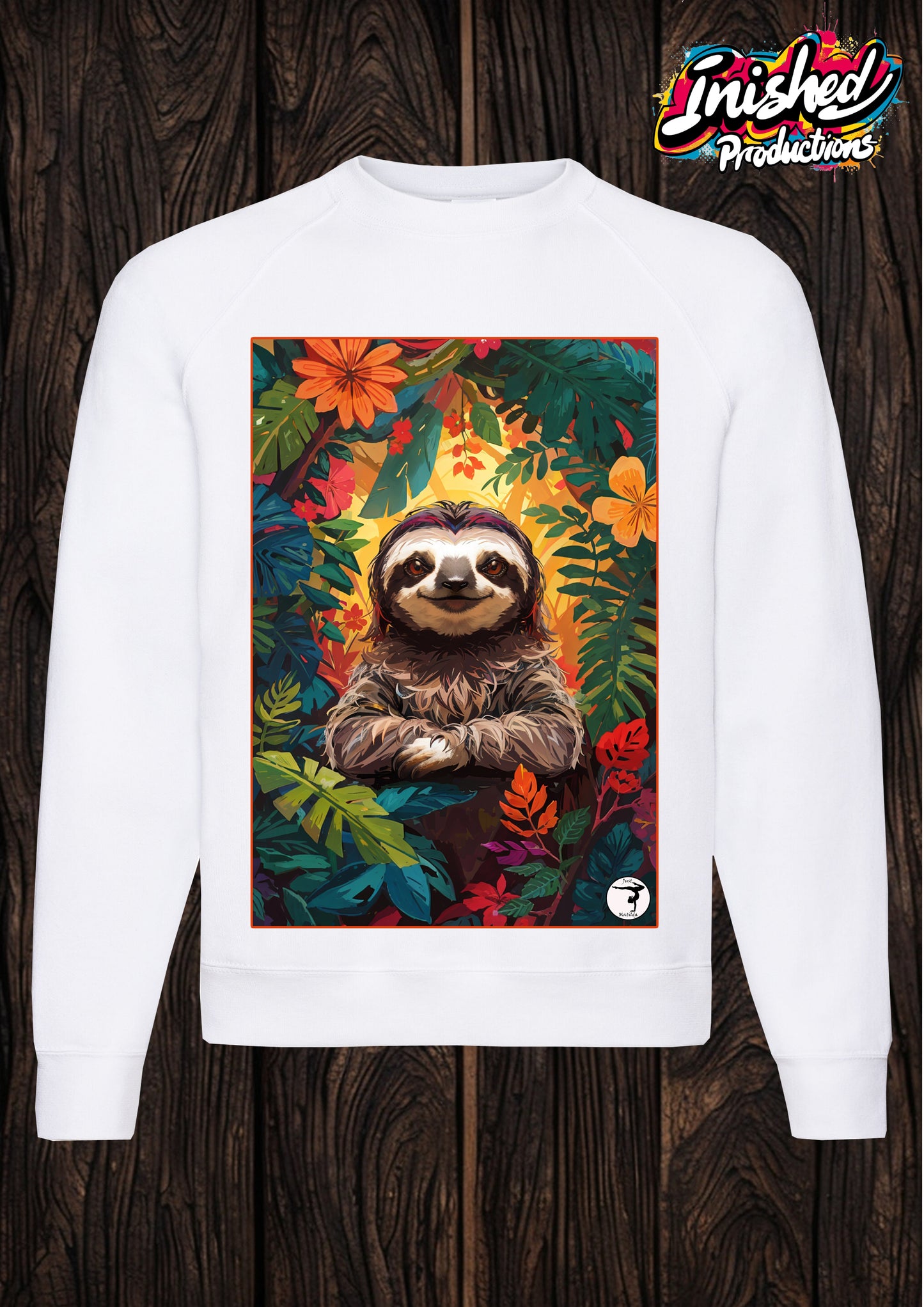 Just Matilda Just Sloth unisex white kids sweatshirt 81