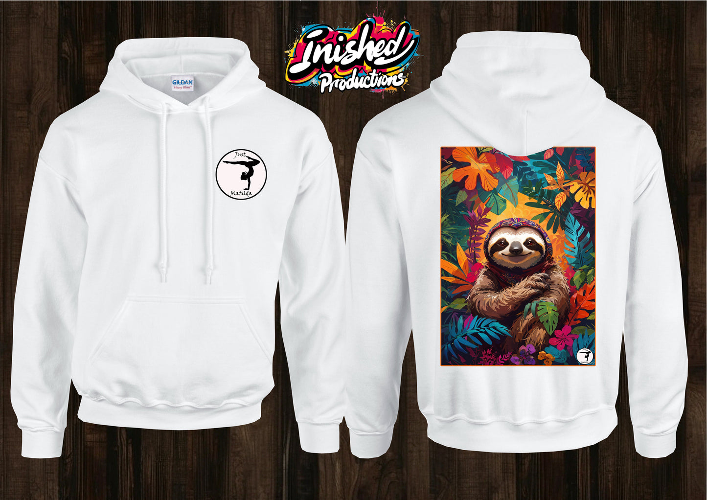 Just Matilda Just Sloth unisex white kids Hooded top 80
