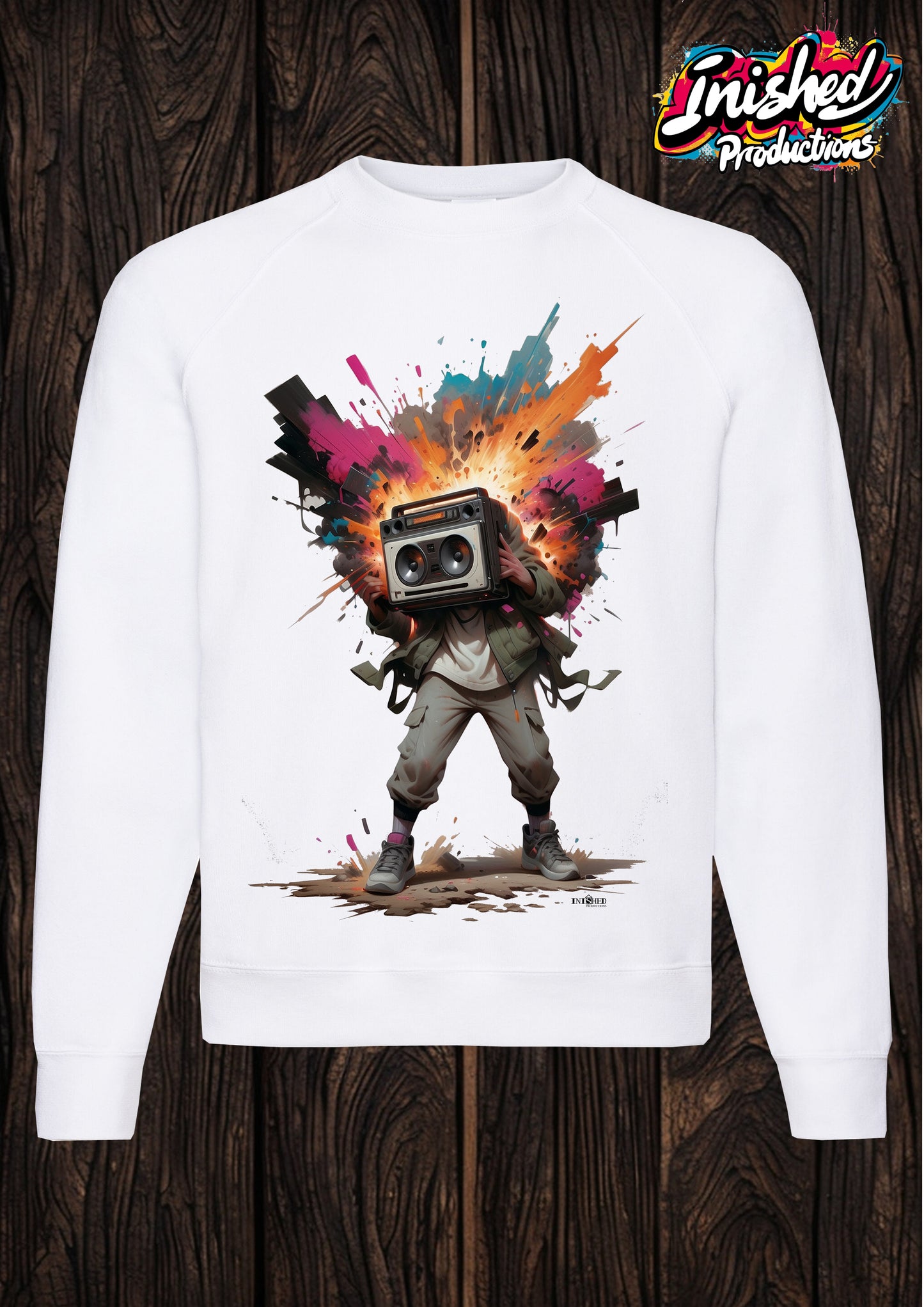 Stereo graffiti white unisex Classic Sweatshirt 54