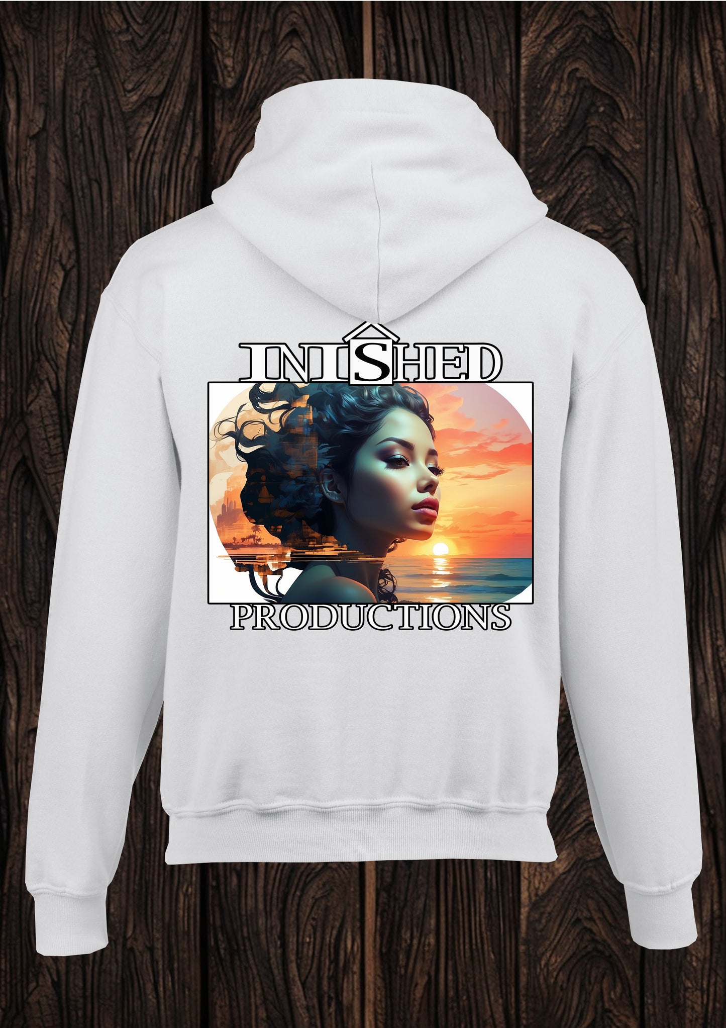 Sunset exposure unisex white hooded top 60