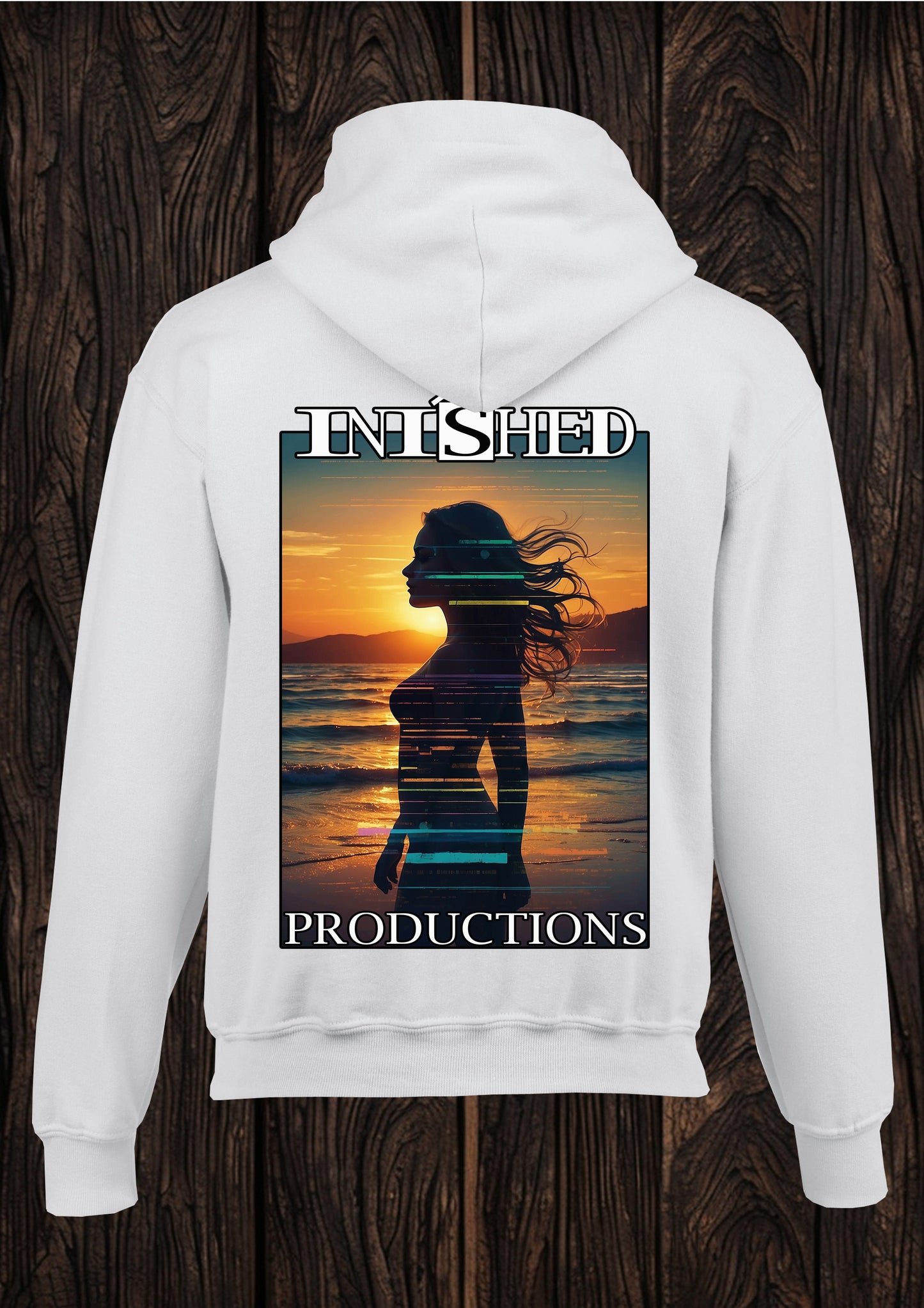 Sunset exposure unisex white hooded top 59