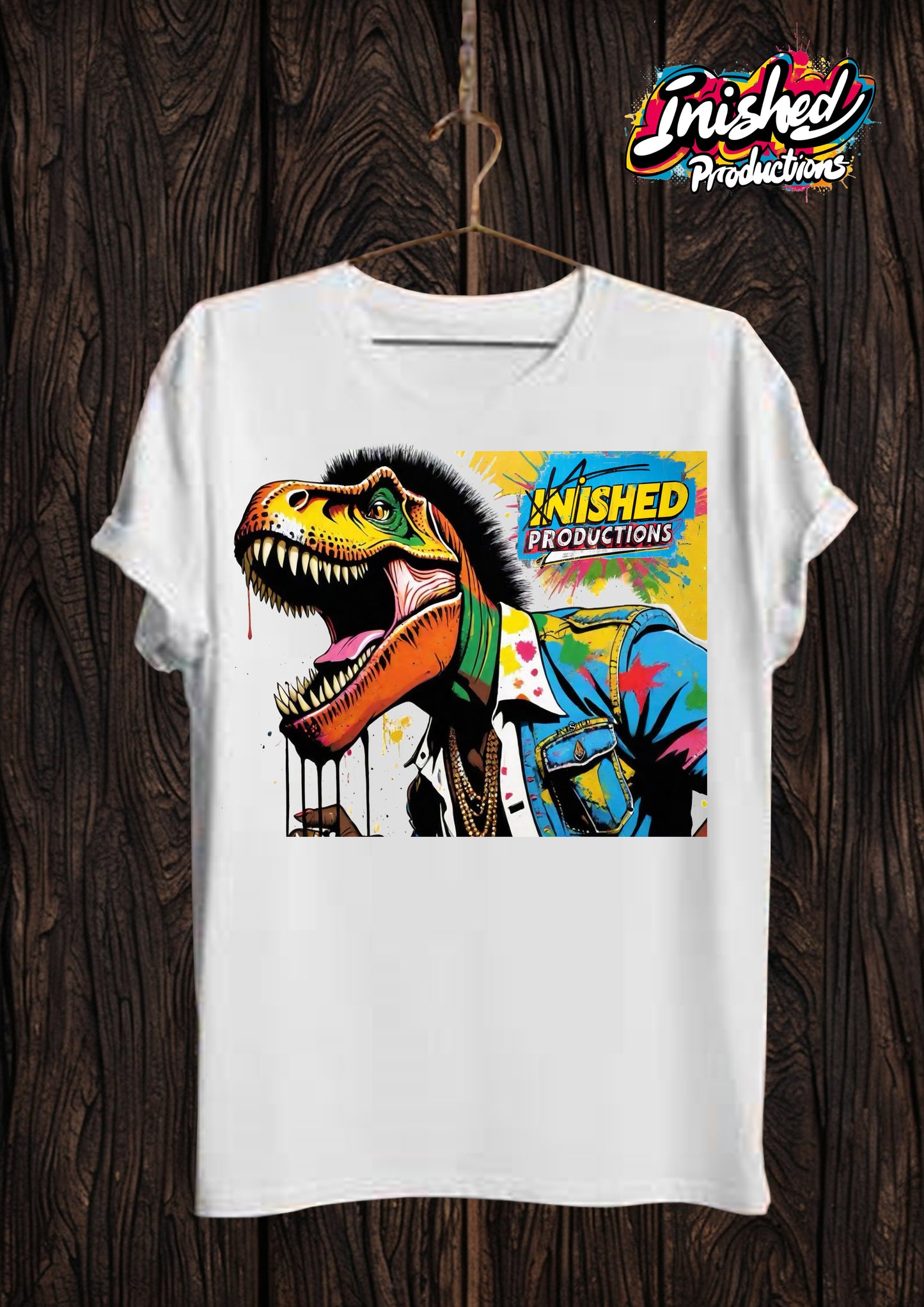 T-Rex graffiti white Unisex short sleeve t-shirt 92
