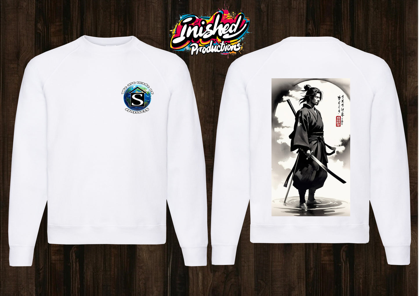 Samurai white unisex Classic Sweatshirt 106
