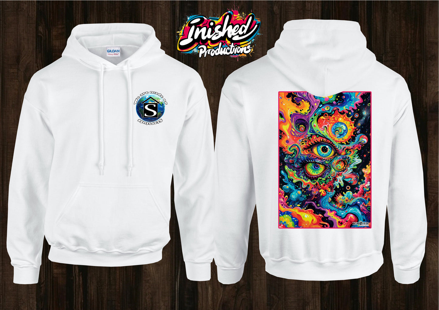 Eye trip unisex white hooded top 141
