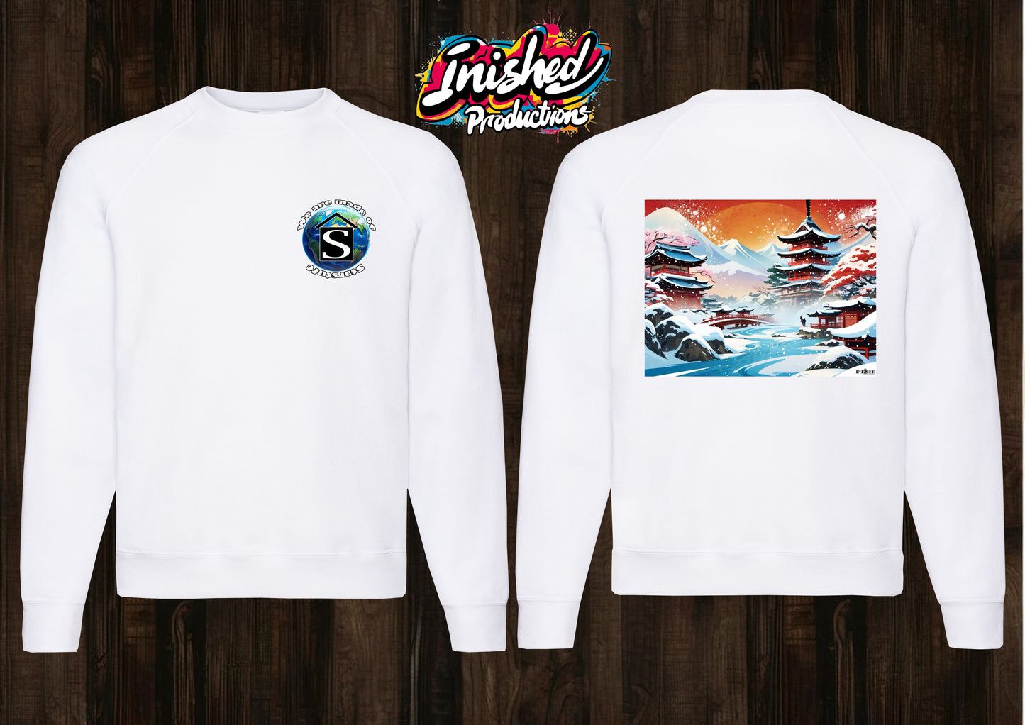 Japan snow scene white unisex Classic Sweatshirt 97