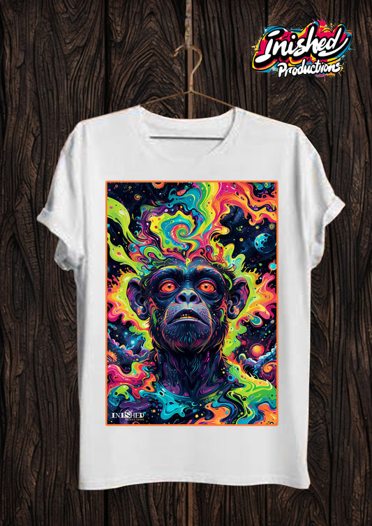 Chimp trip Unisex white short sleeve t-shirt 133
