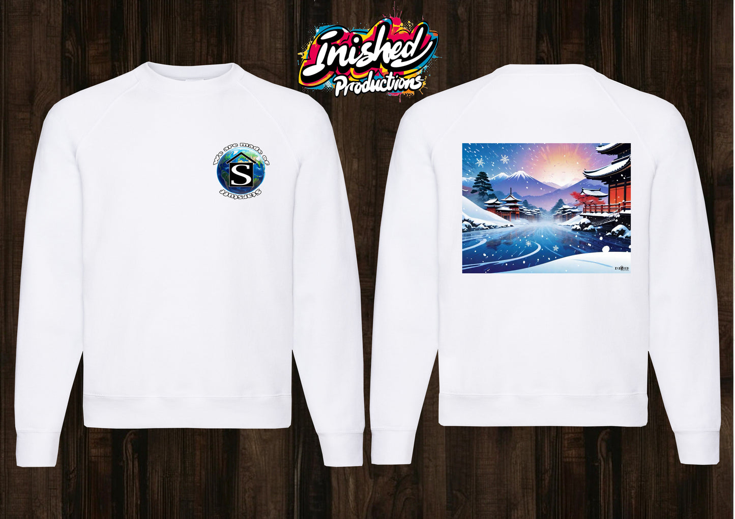 Japan snow scene white unisex Classic Sweatshirt 98