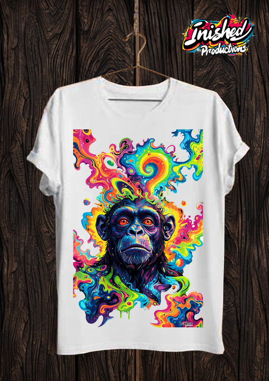 Chimp trip Unisex white short sleeve t-shirt 134