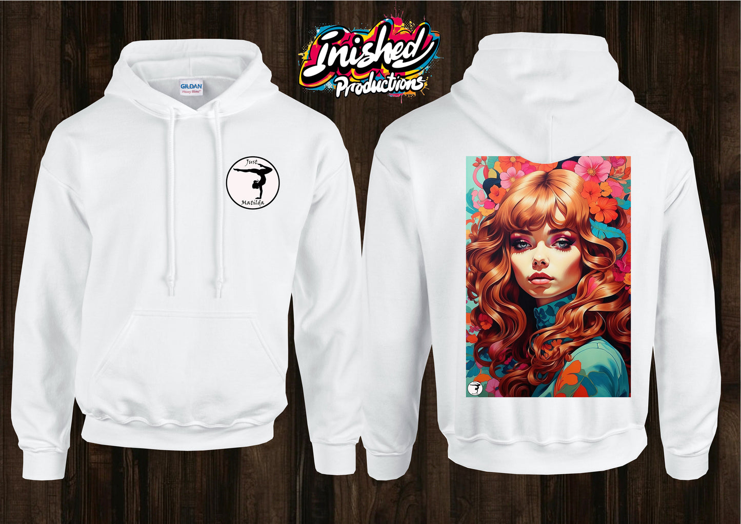Just Matilda 60s flower girl unisex white hooded top 65