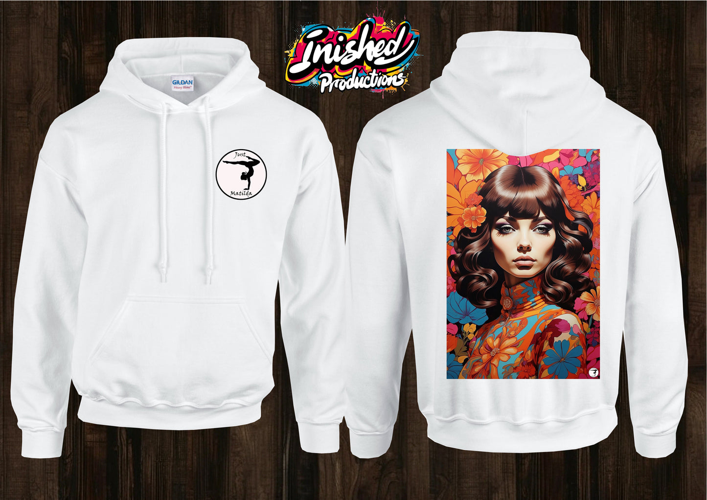 Just Matilda 60s flower girl unisex white hooded top 66