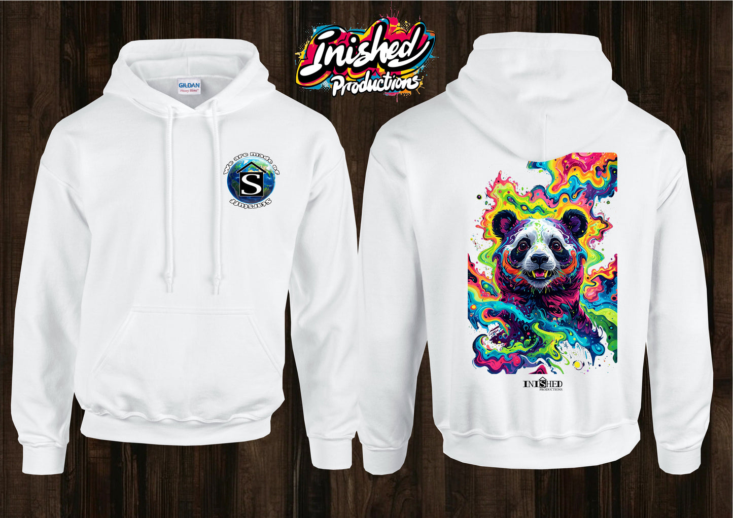Panda trip unisex white hooded top 138