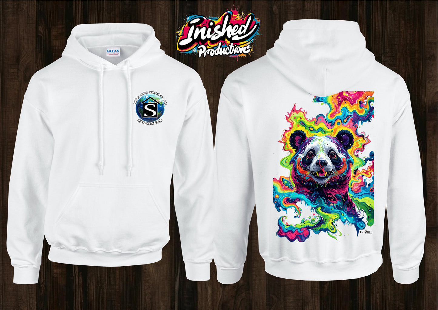 Panda trip unisex white hooded top 139