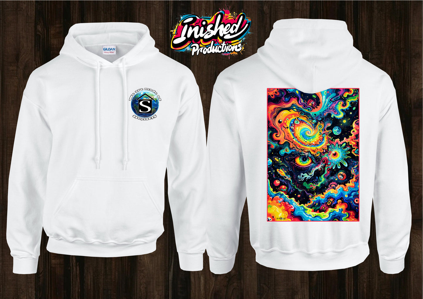 Eye trip unisex white hooded top 140